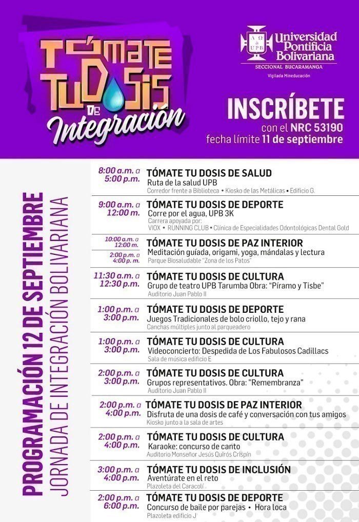 Programación Jornada de integración